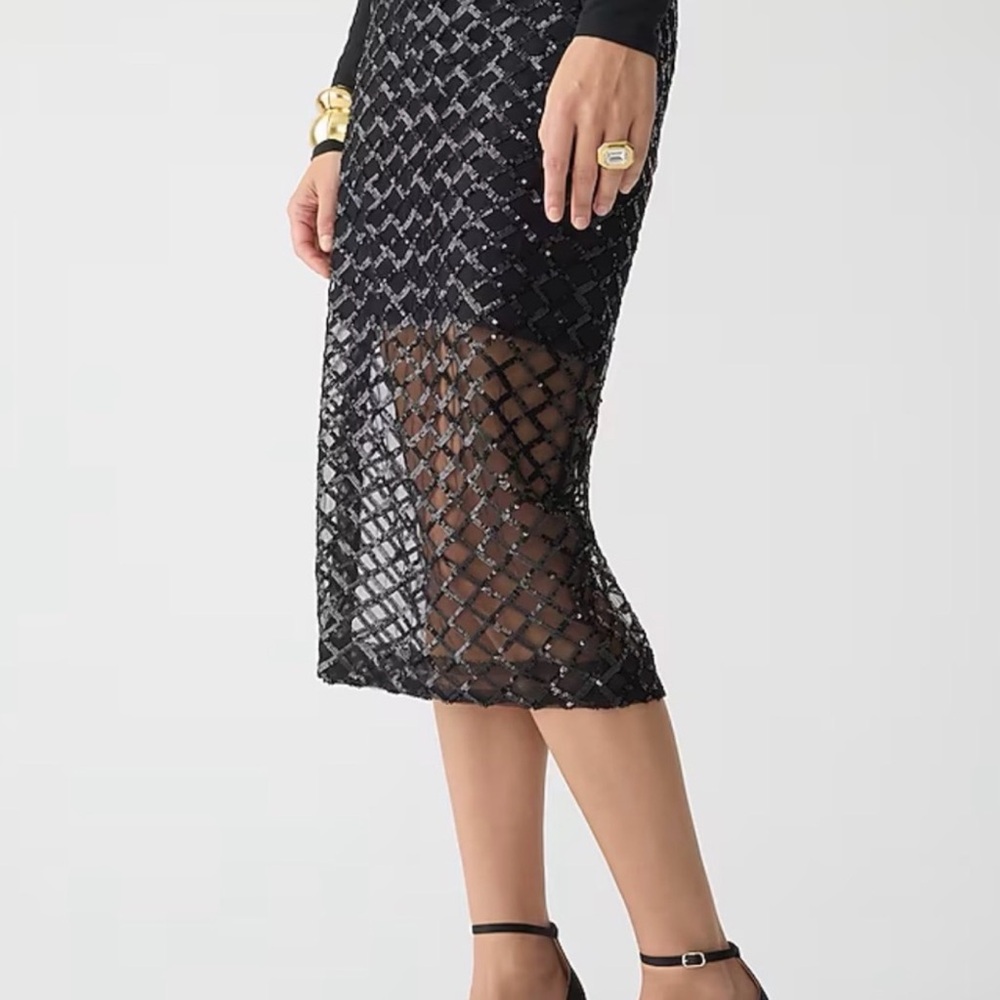 J. Crew Collection. Black sequins lattice skirt. Beautiful details. Size 4